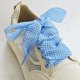 thumbnail image 1 of suxuMhao Agujetas de Cuadros Vichy, Agujetas Planas Azules de 47 Pulgadas, Agujetas Largas Atléticas de Repuesto para Tenis, Diseño Tejido de Poliéster, 2 Pares de Agujetas Universales para Combinar, 1 of 2