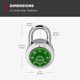 thumbnail image 3 of Candado Kwikset 5 cm 3 dígitos acero verde (1 unidad), 3 of 8