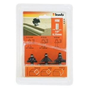 Kwb - Set De Fresas Con Toma De 1/4"" Molduras 3 Un.