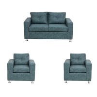 Muebles América - Living George 211 Cuero Auris Azul Petroleo