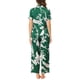 thumbnail image 3 of INSPIRE CHIC Conjunto de Pijama de Satén para Mujer, Top de Manga Corta de Seda Floral y Pantalones, 2 Piezas, XS Verde, 3 of 6