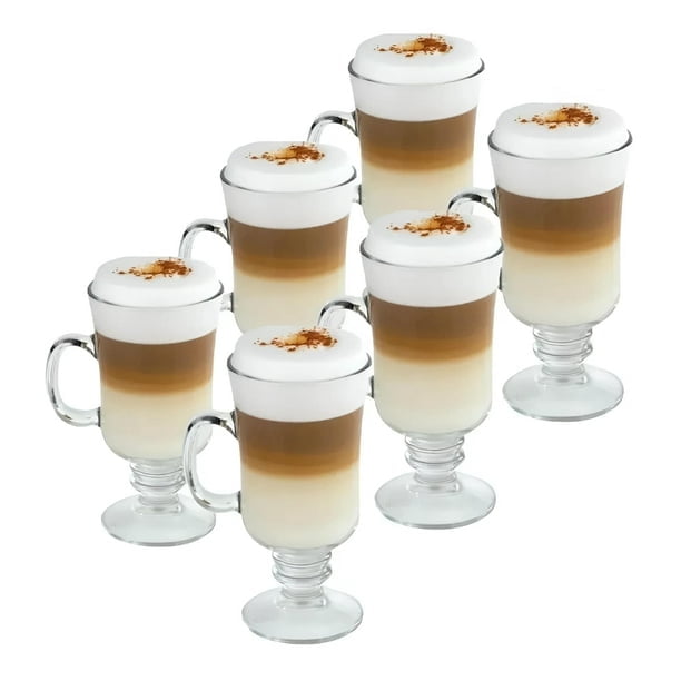 Genérico - Pack 6 Tazas De Vidrio Cafe Espresso 245ml Transparente