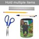 thumbnail image 5 of Guardabosques Leo Vida Silvestre-theme Cylinder Pen Holder Pencil Organizer with Flannel Lining PVC Leather Material Cardboard Base for study work 10*8CM, 5 of 6