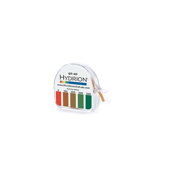 Test Tape HYDRION QT-40, desinfectante cuaternario, rollo de 15 pies, 0-500 ppm