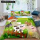 thumbnail image 1 of Farm Animals Duvet Cover Cartoon Farmhouse Cow Pig Duck Bedding Set for Boys Girls Sheep Green Polyester Quilt Cover Bed Sheets, 1 of 5