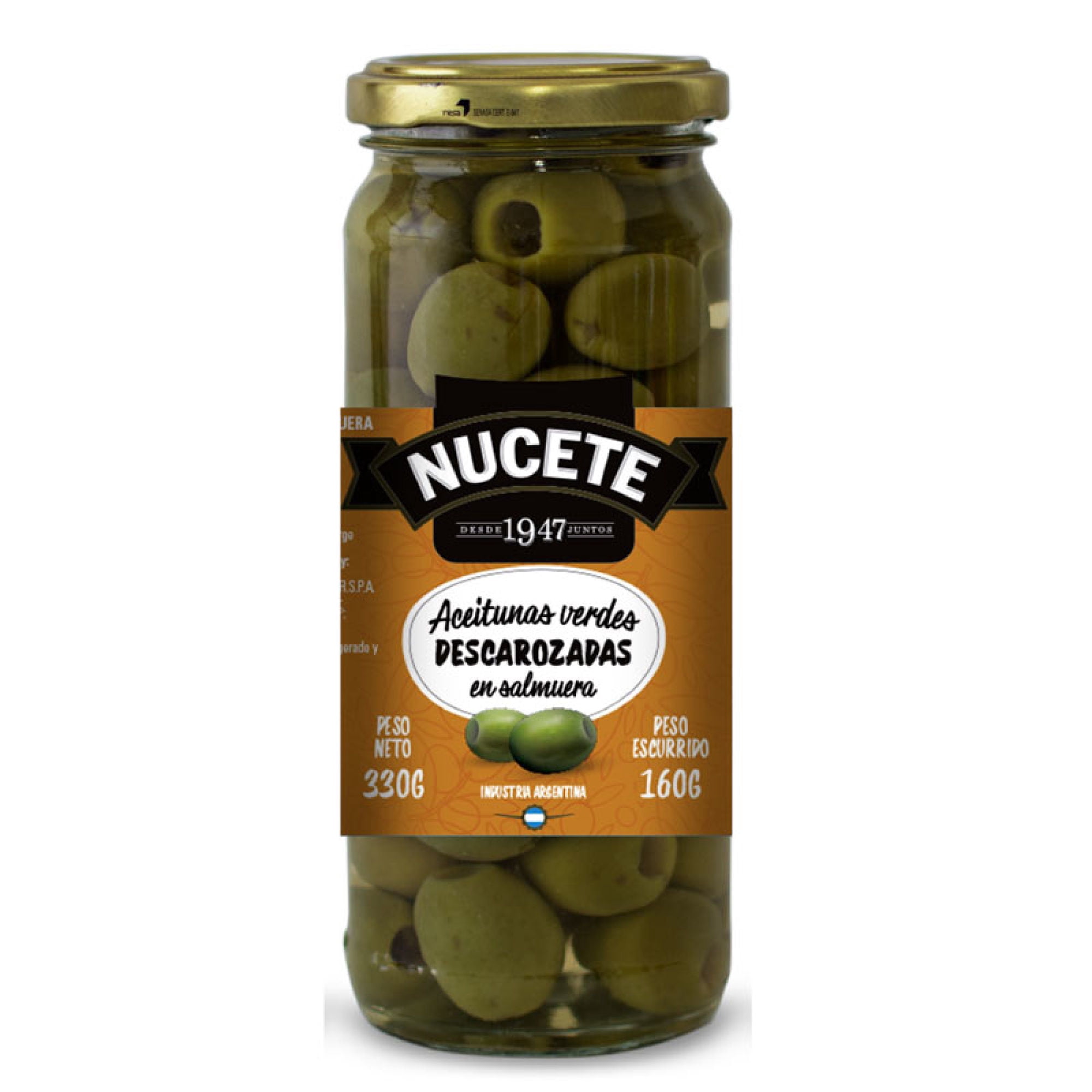 Aceitunas Verdes Descarozadas En Salmuera Frasco 330 g Nucete
