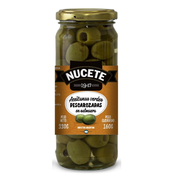 Aceitunas Verdes Descarozadas en Salmuera Frasco, 330 g