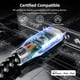 thumbnail image 2 of Cable de carga MenosUp para iPhone MFi, 10 pies, trenzado de nailon, paquete de 3 unidades, 2 of 7
