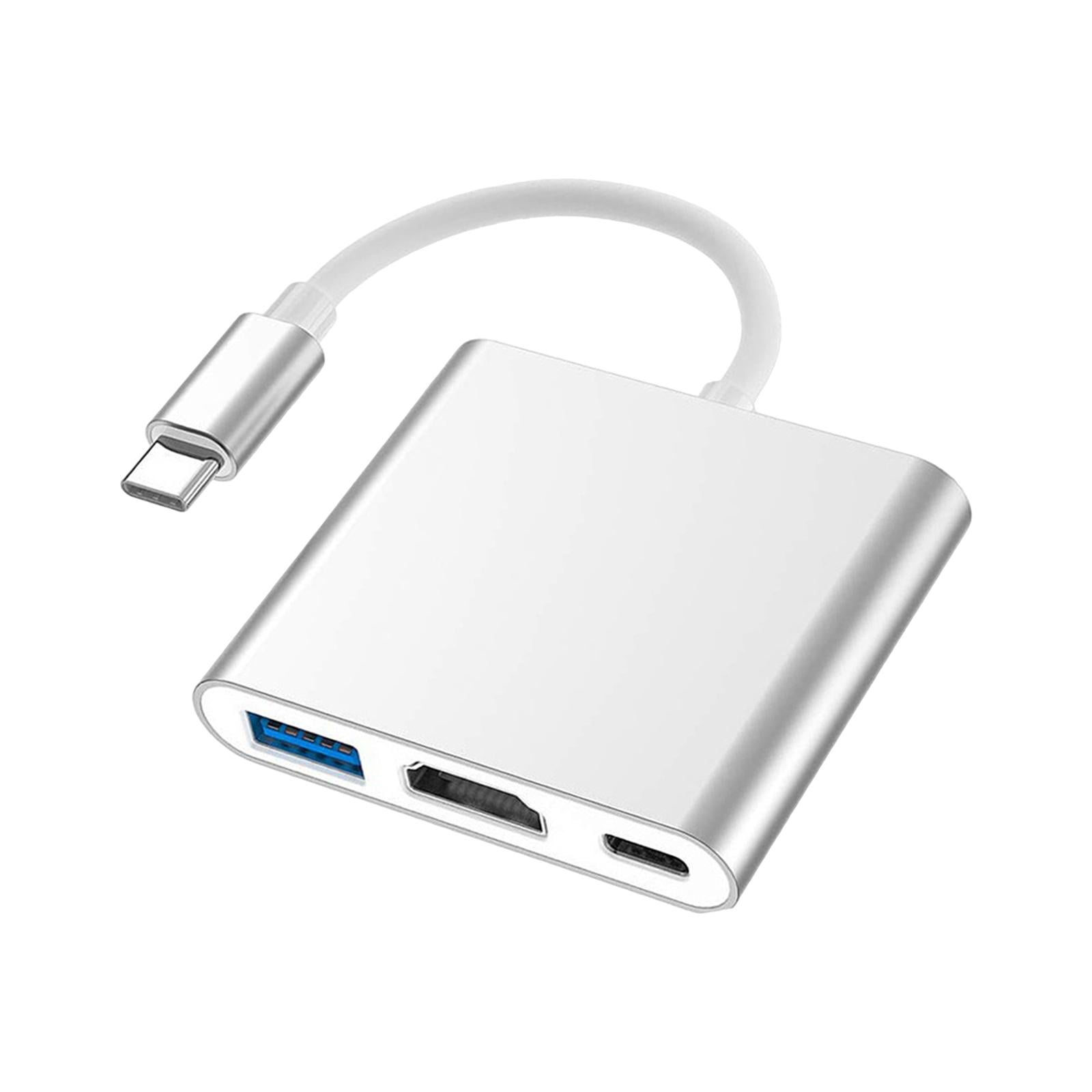 Fiocias - Cable Convertidor Hdmi Tipo C A Hdmi Para Ordenador Portátil, Entretenimiento En El Hogar, Tv, Plateado