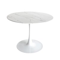 Habita2 Chile - Mesa Tulip Simil Marmol Redonda 100 Cm Blanca