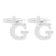 thumbnail image 1 of Uxcell Gemelos Iniciales, Clásico Letra del Alfabeto G Gemelos de Cobre para Hombres 26 Letras A-Z con Caja para Hombres Padre Esposo Regalo de Bodas Negocios Fiesta de Cumpleaños, Tono Plateado, 1 of 6