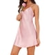 thumbnail image 4 of INSPIRE CHIC Camisones de Satén para Mujer Escote en V Encaje en la Espalda Vestido de Dormir Corto Suave Camisón Casual Ropa de Dormir Chemise Corta L Rosa, 4 of 6