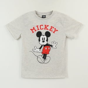 Polera Manga Corta Niño Gris Mickey Mouse Surprise Disney