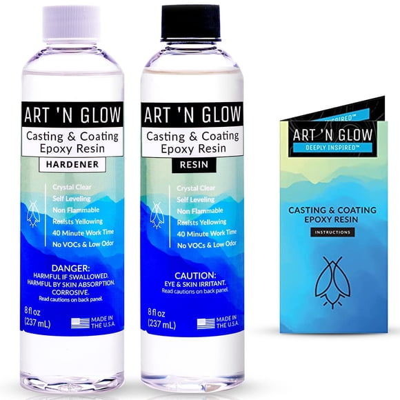 Kit de fundición y revestimiento transparente Art 'N Glow de resina epoxídica de 480 ml