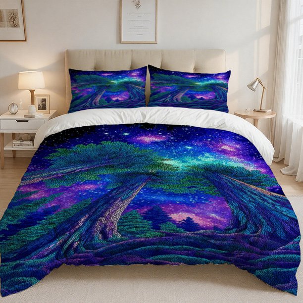 Forest Night Scene Digital Printed Set Polyester Anti-Pilling