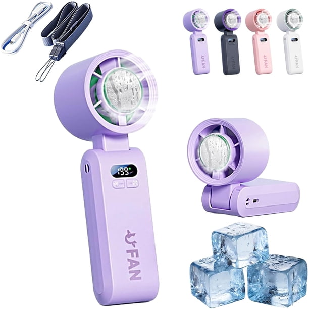 Ventilador turbo portátil mano refrigeración con almohadilla hielo 199 velocidades cordón