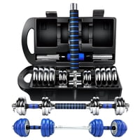 Yep - Set Mancuernas De Metal Cromadas 20 Kg Con Barra Plateado