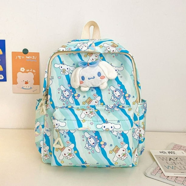 High Quality Canvas School Backpack Cute Pattern Portable Schoolbag Large Capacity Cartoon Print Travel Bag