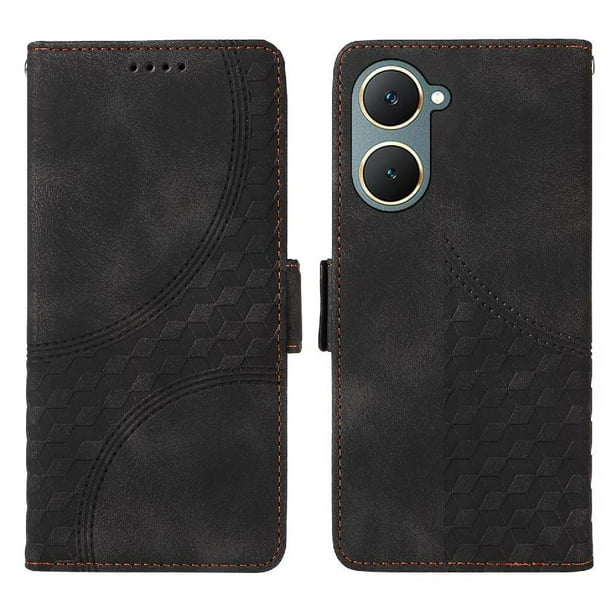 Carcasa FOXDOCK Vivo Y18/Y18E de cuero PU, diseño acolchado clásico, protección contra caídas y rayones
