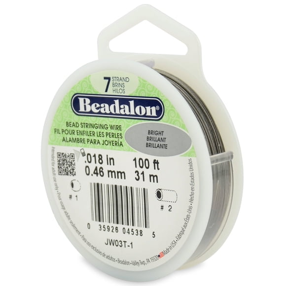 Beadalon alambre de acero inoxidable de 7 hebras para ensartar cuentas, 31 m