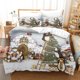 thumbnail image 1 of v2589 Bed Sheets Christmas Santa Claus Bedding Set Quilt Cover Pillowcase Cartoon Bedspread Single Twin Full Bedclothes Children Adults Bedroom 3-Piece Bedding Set (1 Duvet Cover + 2 Pillow Shams) Bed, 1 of 5