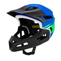 Magideal - Casco De Ciclismo De Ciclismo De Bicicleta De Bicicleta De Cara Completa Casco Protector De Protección De La Cicatrización De Bicicleta De Montaña Uni Azul Verde