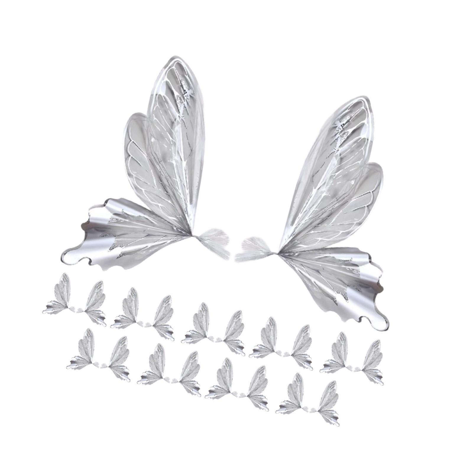 Bothyi - 40X Papel De Regalo De Flores De Mariposa Para Vacaciones Día De Acción De Gracias Día De San Valentín Plateado