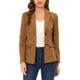 thumbnail image 1 of INSPIRE CHIC Blazer de trabajo de mujer con cinturón de imitación de ante, manga larga, abotonado, talla M, color marrón, 1 of 7