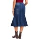 thumbnail image 3 of Falda de Mezclilla INSPIRE CHIC para Mujeres Casual Lavada de Cintura Alta Cola de Pez Midi M Azul Profundo, 3 of 6