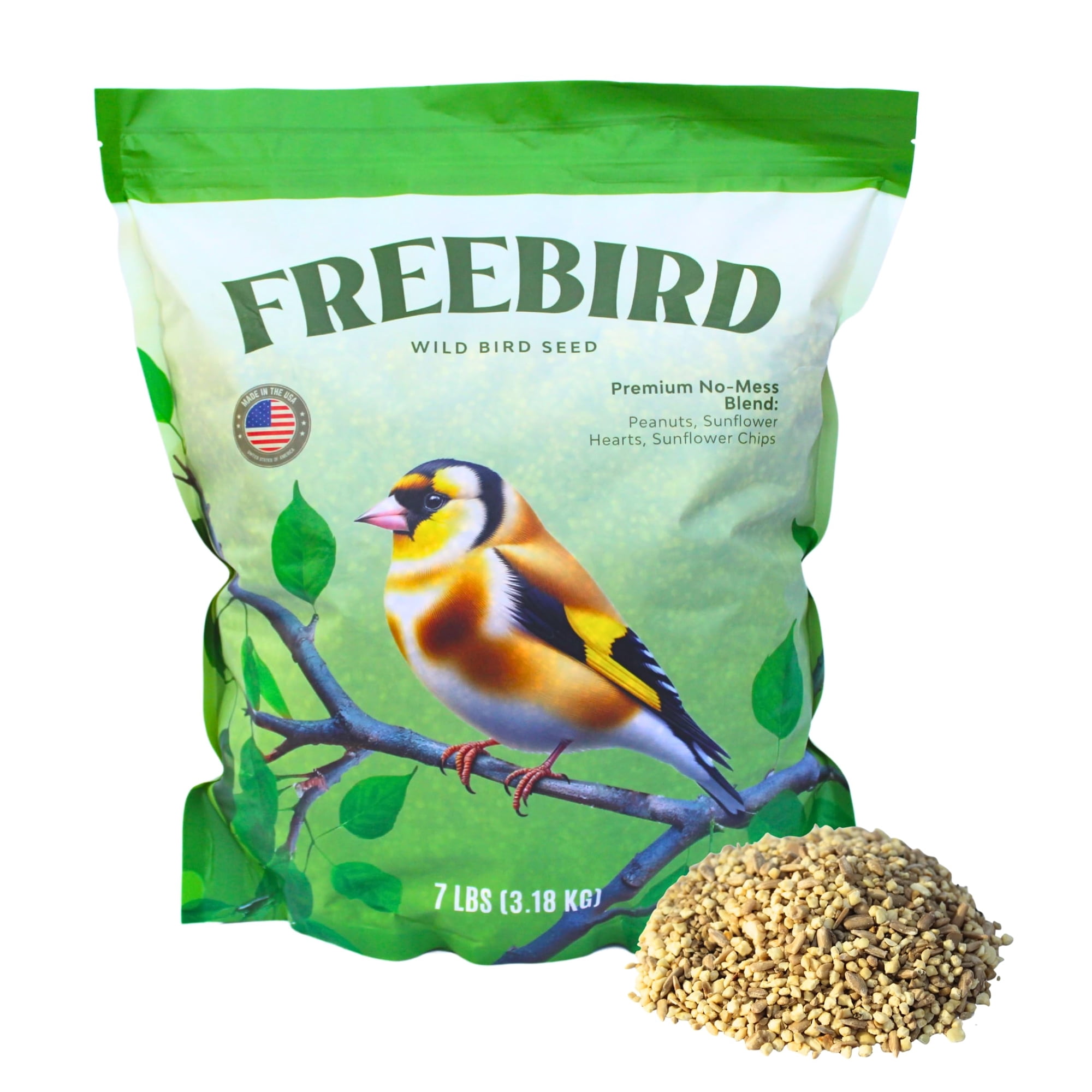 Alimento para Pájaros FREEBIRD Sin Cáscara Sin Desorden Bolsa de 3.18 kg