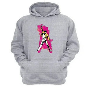 Genérico - Polerón Canguro Freddy Mercury Gris Claro Talla L Unisex