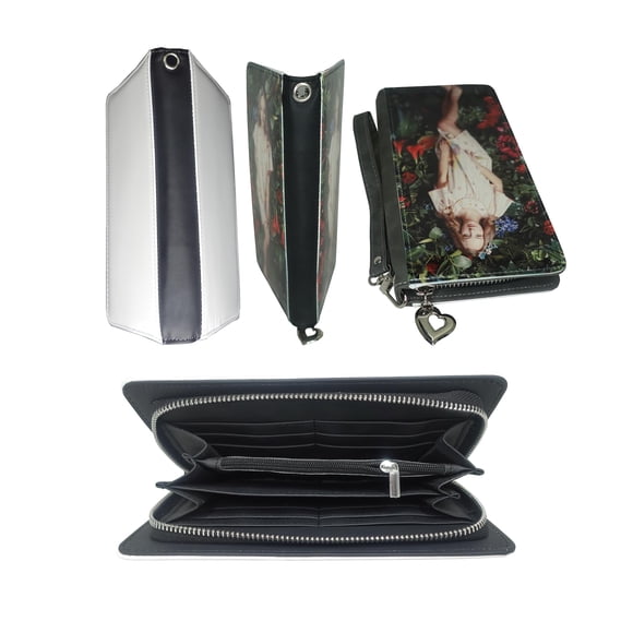 Cartera sublimable para mujer con cierre, tarjetero, bolsa de almacenamiento de doble cara, clutch d