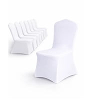 Eoland - Pack X10 Fundas Blanco Para Silla Spandex Lycra Lisa Elegante