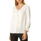 thumbnail image 5 of INSPIRE CHIC Blusa con Volantes para Mujer de Regreso a Clases Elegante Cuello en V Manga Larga Top Elegante Blanco XS, 5 of 7