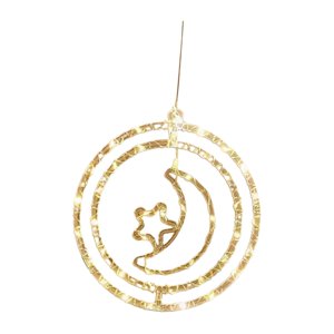 Magideal - Guirnalda De Luces Led Decorativas Navideñas, Adorno De Decoración Navideña, Blanco Cálido, Luces De Hadas Colgantes Para Fiestas, Festivales Y Bodas Luna Y Estrella