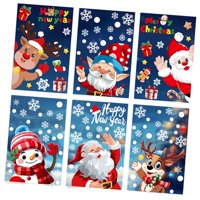 Magideal - 6 Piezas De Calcomanías Navideñas Para Ventanas, Decoraciones Navideñas Para Ventanas, Decoración De Pared, Calcomanías Estáticas Para Ventanas, Para