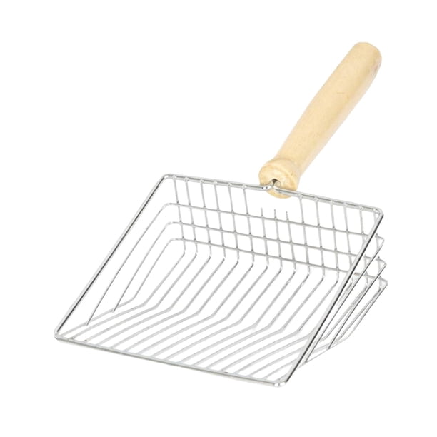 Cuchara portátil para arena para gatos, pala tamizadora para mascotas, inodoro de arena para gatos, mango de madera con pala profunda, pala para arena 115 cm x 4 cm x 245 cm