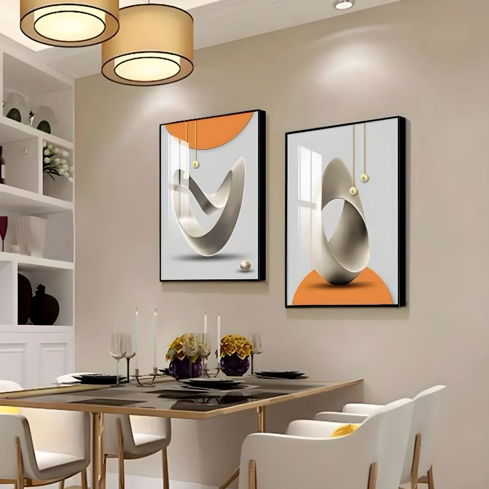 Set De 2 Cuadros Decorativos Marcos De Aluminio By Lubabycas