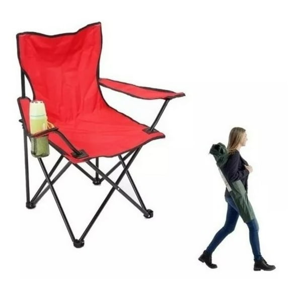Silla Camping Plegable Picnic Playa / Ofertas Claras Color Rojo