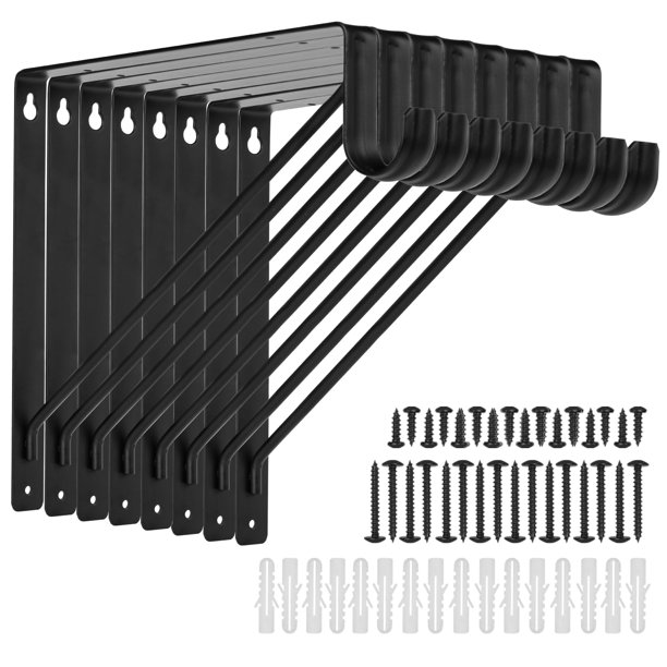 Soportes para estantes y barras de armario APOCHON, 11 x 11 pulgadas, 300 libras, paquete de 8