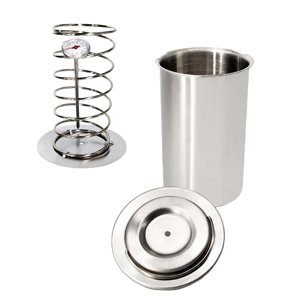 Magideal - Sandwichera De Prensa De Carne De Material Acero Inoxidable Con Termómetro, 18 Cm/7,1 Pulgadas, Diámetro 10 Cm/3,94 Inc Fácil De Operar Herramientas De