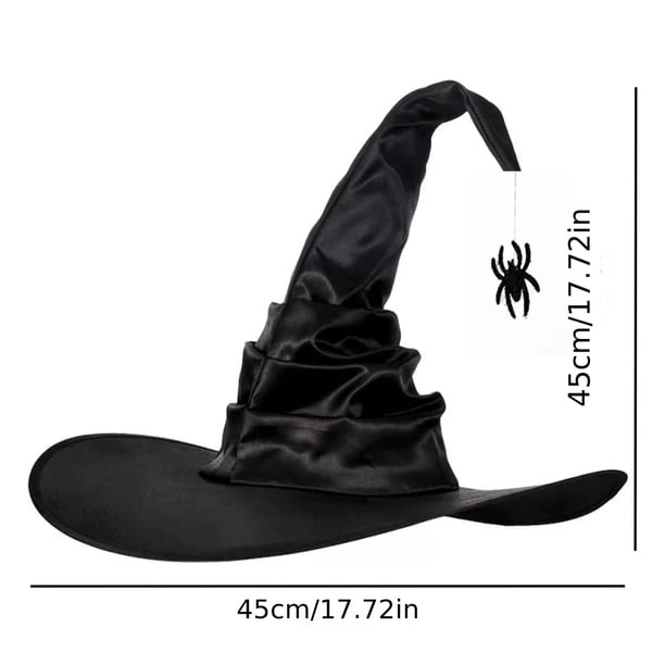 1pc, Halloween Pleated Witch Hat Party Witch Hat Black Witch Hat For Women, Headwear, Daily Party Supplies, Party Home Supplies, Party Gifts, Holiday Supplies, Festival Supplies, Household Supplies, H