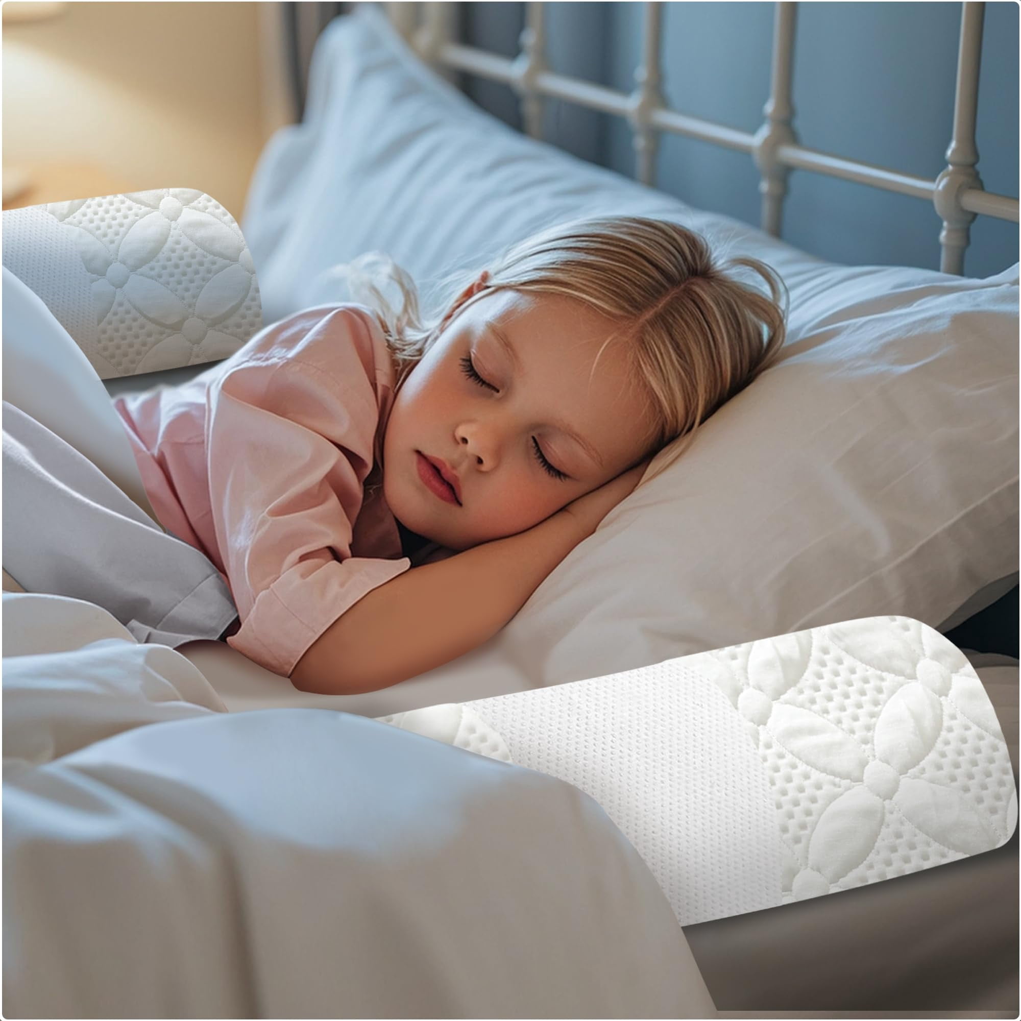 Baranda De Cama Asatdd De Espuma Viscoelástica Para Niños Pequeños, 132 X 18 X 13 Cm, 2 Piezas