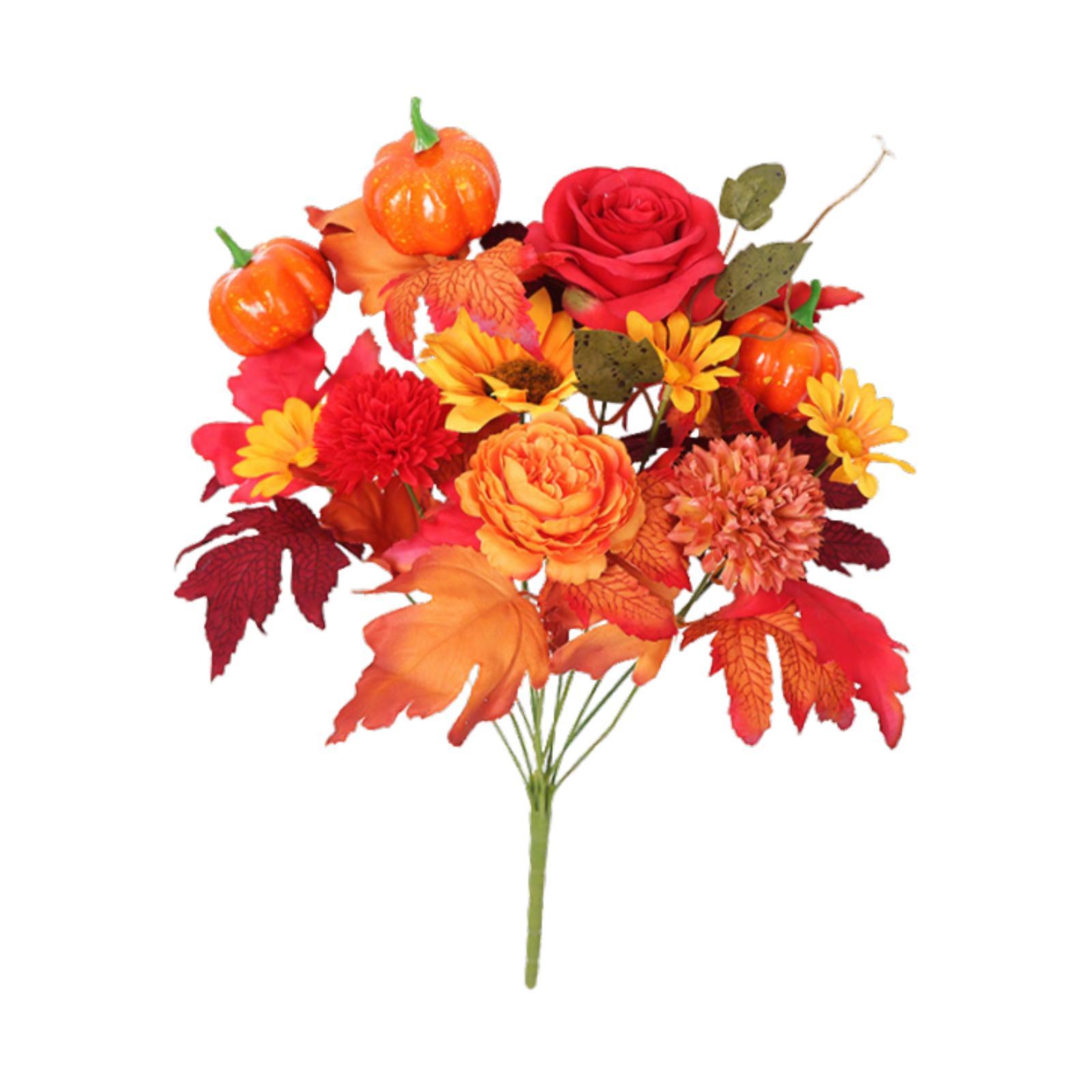 Magideal - Ramo De Flores Artificiales De Otoño, Hojas De Arce Artificiales, Arreglo Floral Otoñal Para Centro De Mesa, Jarrón O Exterior, Ideal Para Acción De G Estilo B