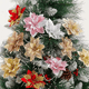 thumbnail image 3 of Pack 12 Flores Navideña Adorno De Navidad Decoración Árbol Plateado Para Decoración De Navidad/fiesta/festival/corona/guirnalda, 3 of 3