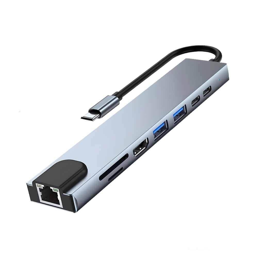Eon - Hub Adaptador Usb Tipo C 8 En 1 Para Macbook Windows Lan