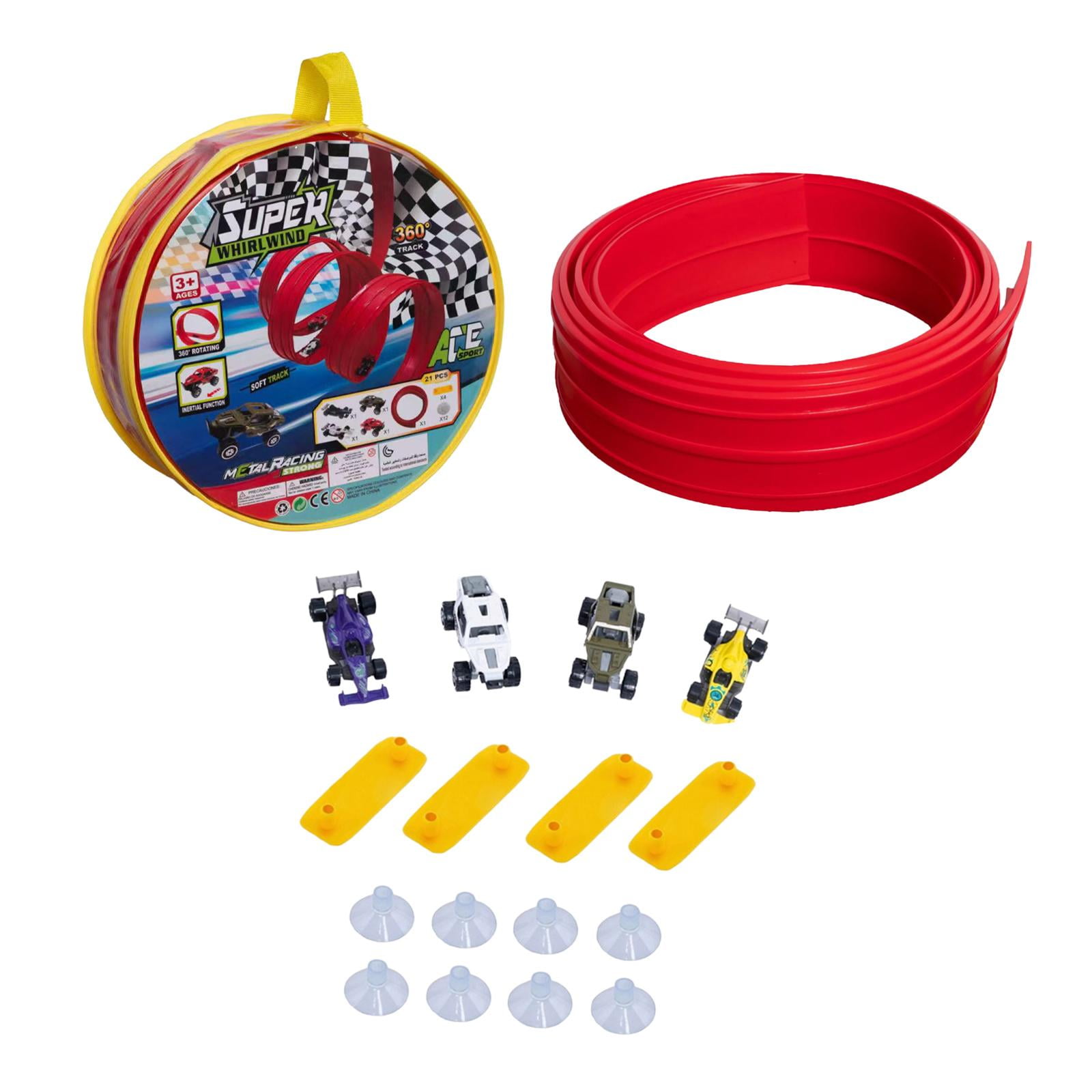 Magideal - Pista Flexible De Juguete Para Niños Con Ventosas. Flexible, Multiusos, Ligera Y Portátil. Para Niños A Partir De 3 Años. Se Enrolla Hasta 4 Metros. Rojo