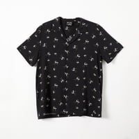 Guayabera Hombre Full Print Negro Rick And Morty