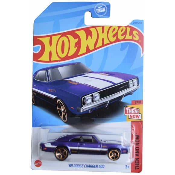 Dodge Charger 500 Dodge Charger 500 1:64 Die Cast Hot Wheels '69 Púrpura