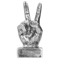 Escultura De Resina Con Gesto De Dedo, Estatua Creativa, Adorno Para Estantería De Escritorio, Oficina, Hogar, Plata
